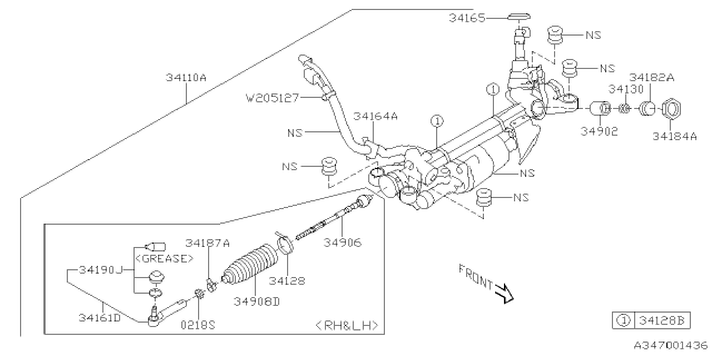 2023 Subaru WRX Power Steering Gear Box EPS Diagram for 34110VC070