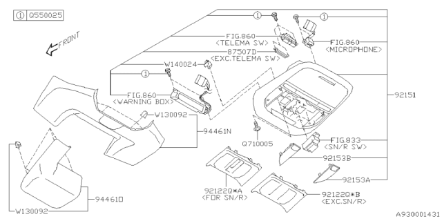 2025 Subaru Forester 4 Cyl 2.5L Base Plus Console Box Diagram 3