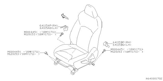 2023 Subaru Impreza 4 Cyl 2.0L 5MT Sedan Front Seat Diagram 4