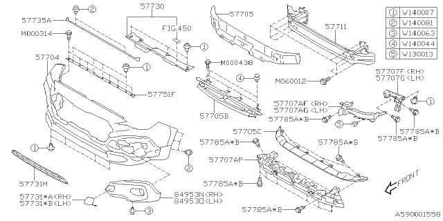 2025 Subaru Crosstrek 4 Cyl 2.5L Wilderness ES(4S) Front Bumper Diagram 2
