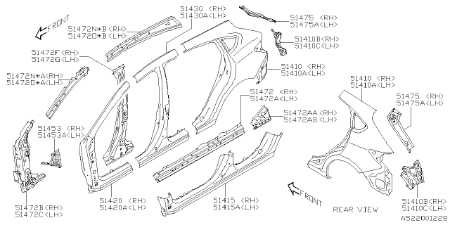 2023 Subaru Impreza 4 Cyl 2.0L 5MT Wagon Side Panel Diagram 3