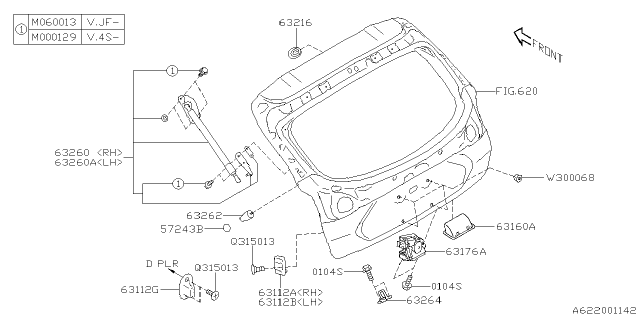 2025 Subaru Crosstrek STAY ASSY R G LH Diagram for 63269FN110