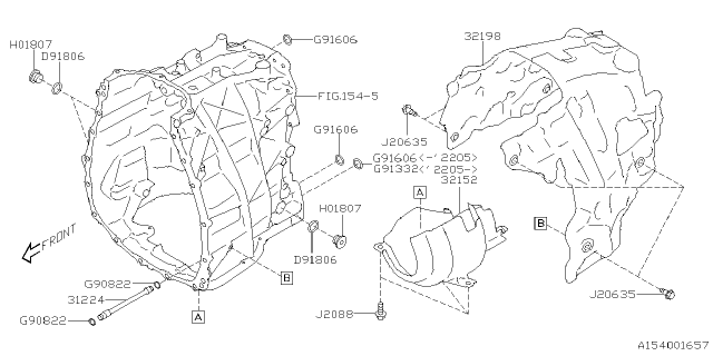 2025 Subaru Outback 4 Cyl 2.5L Onyx Automatic Transmission Case Diagram 2