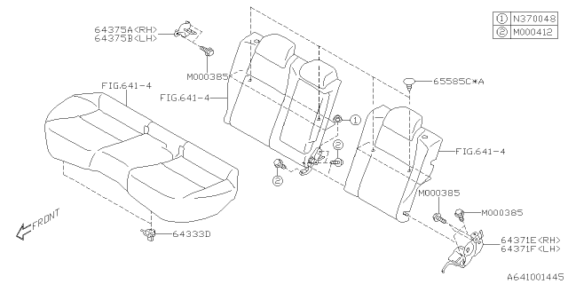 2021 Subaru WRX STI 4 Cyl 2.5L Turbo 6MT Base Rear Seat Diagram 2