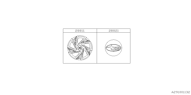 2025 Subaru Impreza WHEEL CAP AY Diagram for 28811FN000