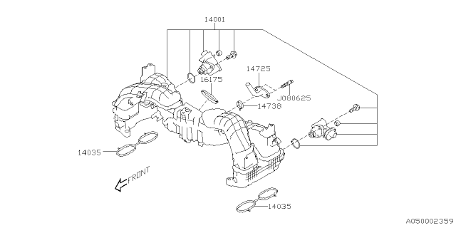 2022 Subaru WRX GSKT-INT MANIF Diagram for 14035AA810