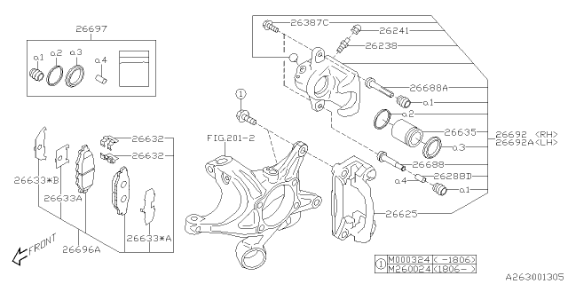 2021 Subaru WRX DISK BRAKE KIT R LH Diagram for 26692YC011