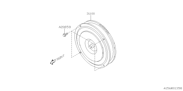 2023 Subaru WRX 4 Cyl 2.4L CVT GT w/Eyesight Torque Converter & Converter Case Diagram 2
