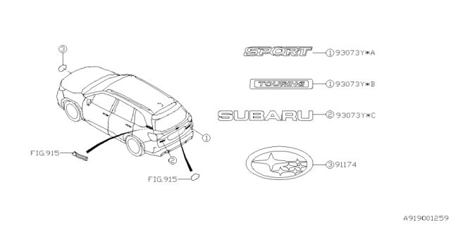 2025 Subaru Forester ORNAMENT F Diagram for 93013SL000