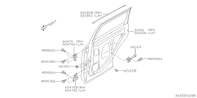 2023 Subaru Forester 4 Cyl 2.5L Wilderness w/Eyesight Front Door Panel & Rear Or Slide Door Panel Diagram 3