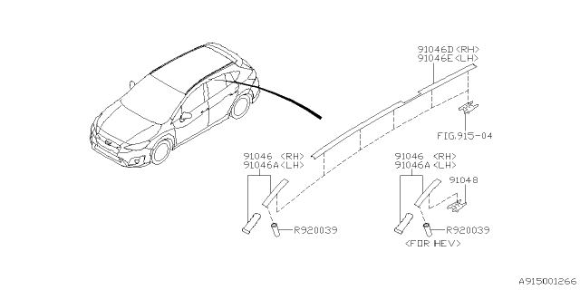 2022 Subaru Crosstrek 4 Cyl 2.0L CVT Eyesight Molding Diagram 2