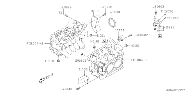 2025 Subaru Forester 4 Cyl 2.5L Premium Base Cylinder Block Diagram 2