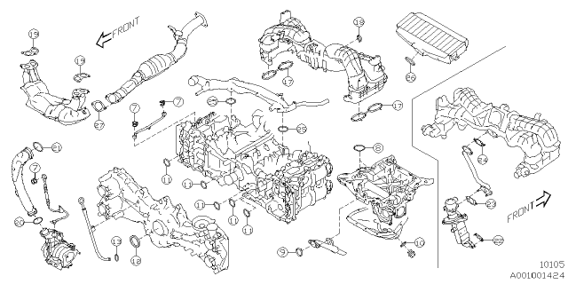 2025 Subaru Ascent 4 Cyl 2.4L Limited 7-Passenger Bronze Edition Eye Engine Assembly Diagram 3