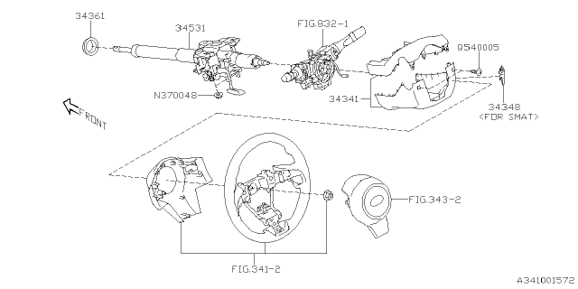 2022 Subaru Impreza 4 Cyl 2.0L 5MT Sedan Steering Column Diagram 2