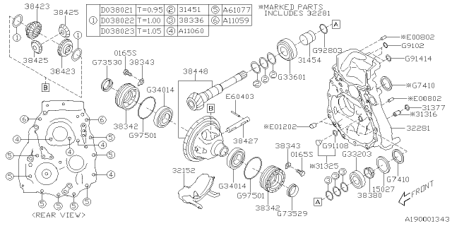 2025 Subaru Crosstrek CASE COMPL-DIFF Diagram for 38448AA040