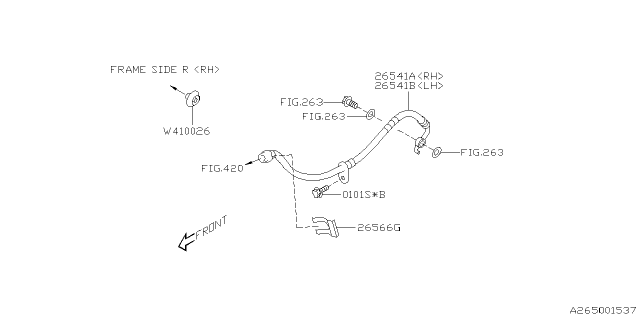2022 Subaru BRZ BRAKE HOSE R RH Diagram for 26541CA001