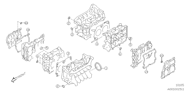 2023 Subaru Crosstrek 4 Cyl 2.5L CVT Sport w/Eyesight Engine Assembly Diagram 2