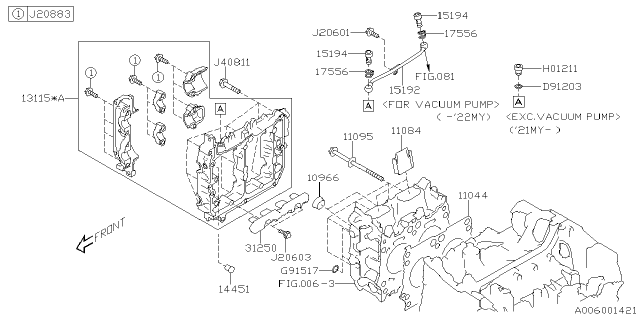 2022 Subaru Forester GSKT-SPARK PL PIP Diagram for 10966AA043