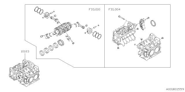 2025 Subaru Crosstrek SHORT BLOCK ENG AY Diagram for 10103AD141