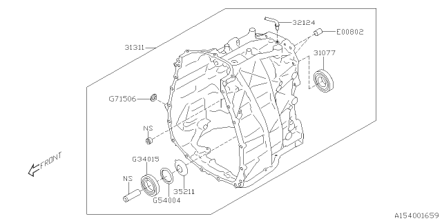 2023 Subaru Crosstrek 4 Cyl 2.0L CVT Premium w/Eyesight Automatic Transmission Case Diagram 3