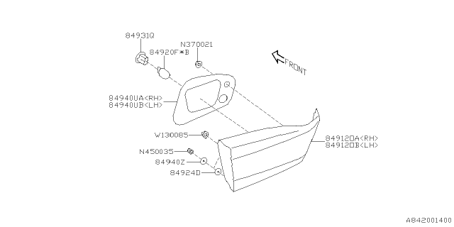 2023 Subaru Impreza 4 Cyl 2.0L 5MT Sedan Lamp - Rear Diagram 2