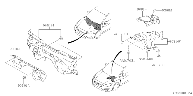2022 Subaru Impreza 4 Cyl 2.0L 5MT Sedan Floor Insulator Diagram 2