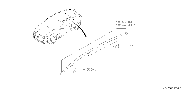 2023 Subaru BRZ 4 Cyl 2.4L 6MT Premium Molding Diagram 2