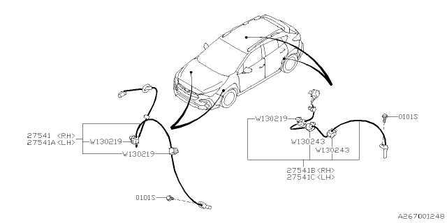 2024 Subaru Crosstrek SEN SUB AY FT RH Diagram for 27540FN020