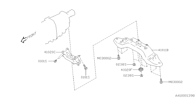 2022 Subaru Ascent 4 Cyl 2.4L Premium 7-Passenger w/Eyesight Engine Mounting Diagram 2