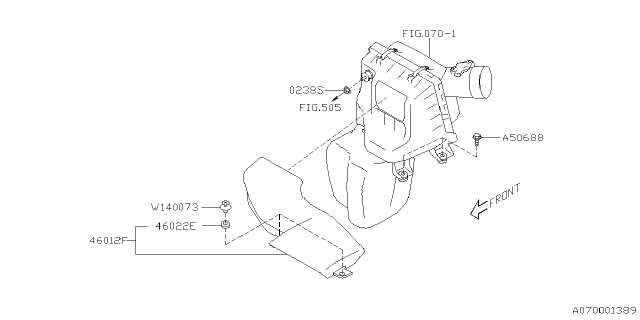 2023 Subaru Crosstrek 4 Cyl 2.0L 6MT Base Air Cleaner & Element Diagram 2