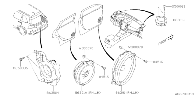 2025 Subaru Forester SPEAKER ASSY BRD Diagram for 86301AL112