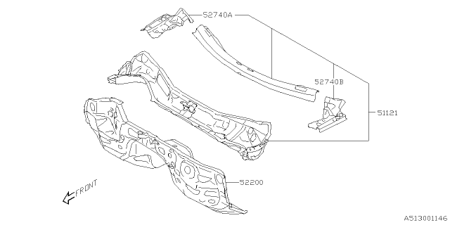 2025 Subaru BRZ TOE BOARD COMPL LHD Diagram for 52200CC0209P