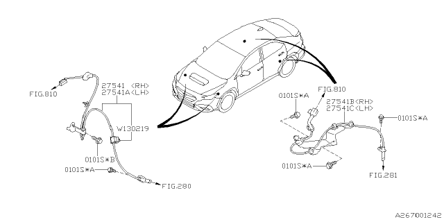 2023 Subaru WRX SEN SUB AY FT RH Diagram for 27540VC000