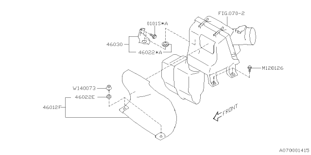 2025 Subaru Outback 4 Cyl 2.5L Onyx Air Cleaner & Element Diagram 2
