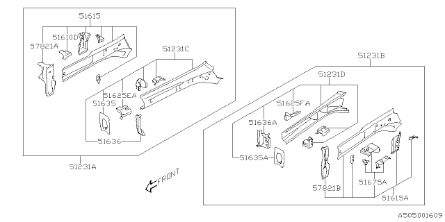 2022 Subaru Impreza 4 Cyl 2.0L 5MT Wagon Body Panel Diagram 5