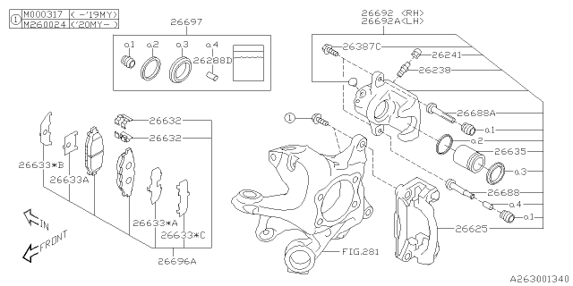 2023 Subaru Impreza 4 Cyl 2.0L 5MT Sport Wagon Rear Brake Diagram 2