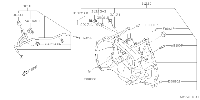 2023 Subaru Crosstrek 4 Cyl 2.0L CVT Eyesight Torque Converter & Converter Case Diagram 4