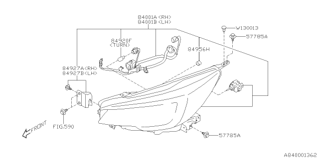 2023 Subaru Ascent LAMP ASSY HEAD ULR Diagram for 84002XC10A