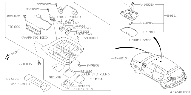 2024 Subaru Impreza LAMP ASSY ROOM Diagram for 84601SJ000JC