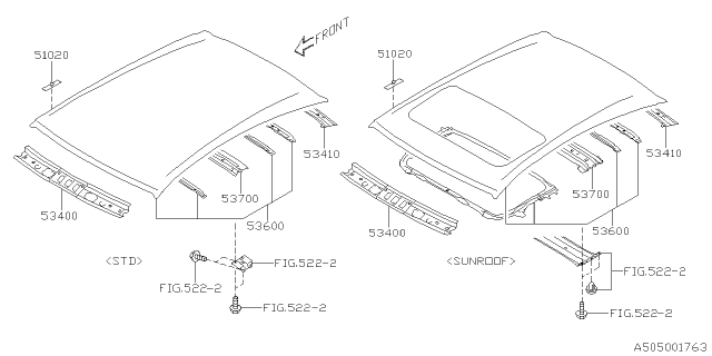 2022 Subaru Legacy 4 Cyl 2.5L Premium Sedan Body Panel Diagram 9