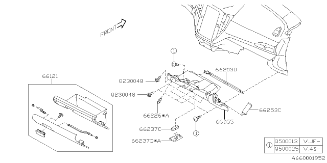 2025 Subaru Crosstrek POCKET COMPL USA Diagram for 66121FL050VH