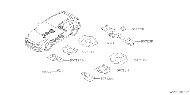 2025 Subaru Crosstrek SILENCER FLOOR F R Diagram for 90713VC020