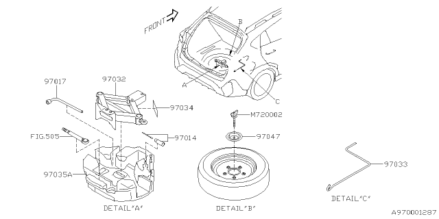 2025 Subaru Crosstrek 4 Cyl 2.5L Wilderness ES(4S) Tool Kit & Jack Diagram 2