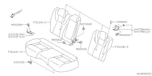2023 Subaru WRX HOOK BKT R CUS RH Diagram for 64333FN000