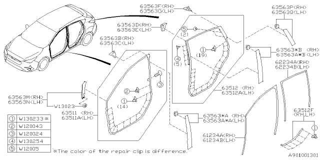 2025 Subaru Impreza 4 Cyl 2.5L RS w/Eyesight Weather Strip Diagram 2