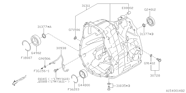 2021 Subaru WRX Case Cp-Trans At Diagram for 31311AA841