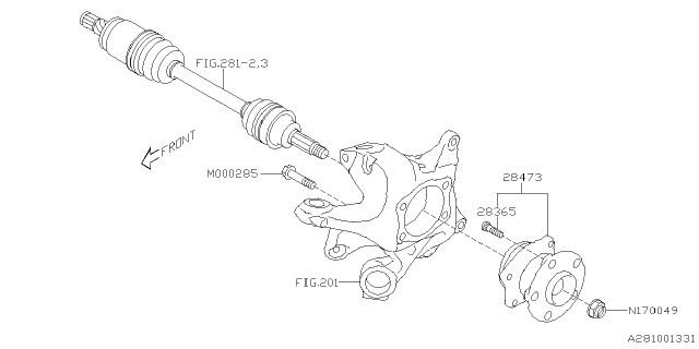 2022 Subaru Impreza 4 Cyl 2.0L 5MT Wagon Rear Axle Diagram 2