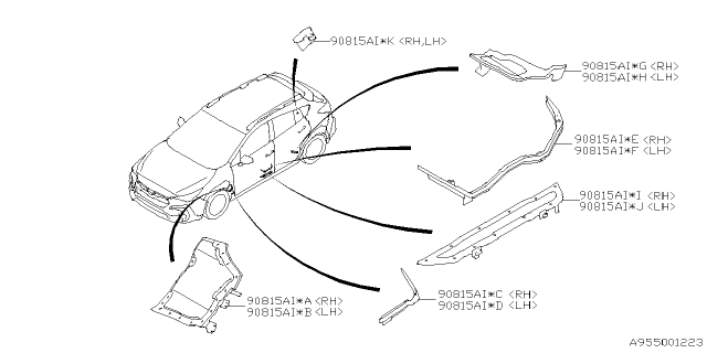 2024 Subaru Crosstrek INSULATOR PL F INRH Diagram for 90815FN100