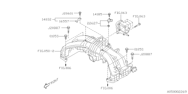 2022 Subaru Crosstrek 4 Cyl 2.0L Hybrid CVT Limited w/Eyesight Intake Manifold Diagram 4