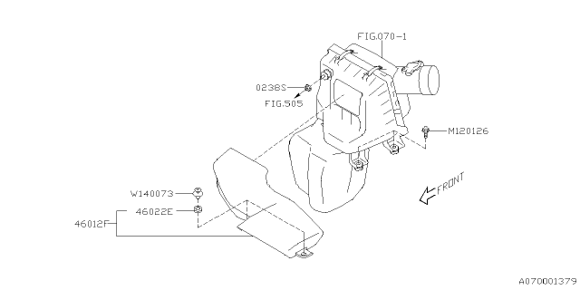 2023 Subaru Impreza 4 Cyl 2.0L 5MT Wagon Air Cleaner & Element Diagram 2